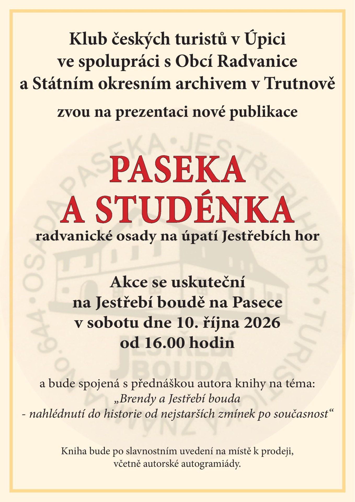 Přednáška o historii Brend a Jestřebí boudy